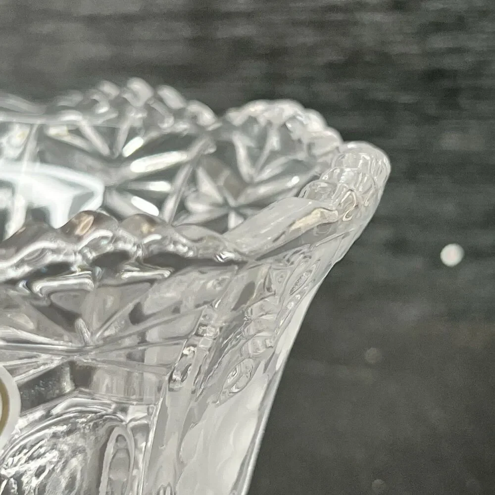 NIB Vintage AnnaHutte 24% Lead Crystal Bowl - Scalloped/Sawtooth Germany- 4